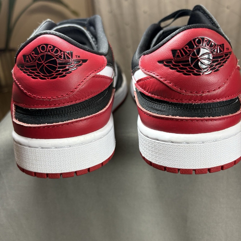 Jordan Air Jordan 1 Low Men's Low Top Leather Lace-Up Basketball Black/Red 10.5 - Picture 3 of 14
